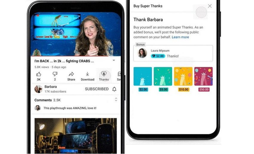 YouTube bağış sistemi: Süper Teşekkür